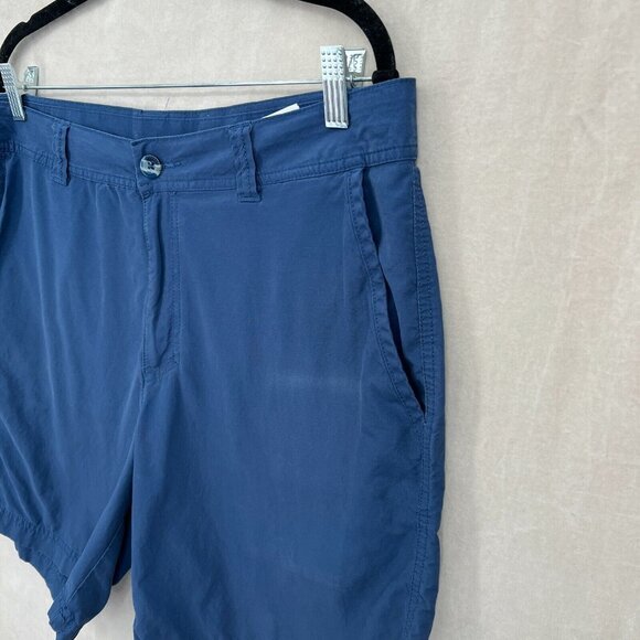 Columbia Shorts Mens 36 Blue Chino‎ FLAW Washed Out Flat Front Cotton Classic - Picture 2 of 9